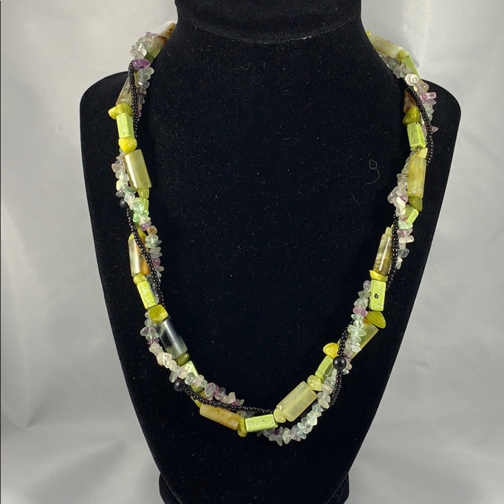Multi-strand multi-wear gemstone & glass necklace - Picture 1 of 3